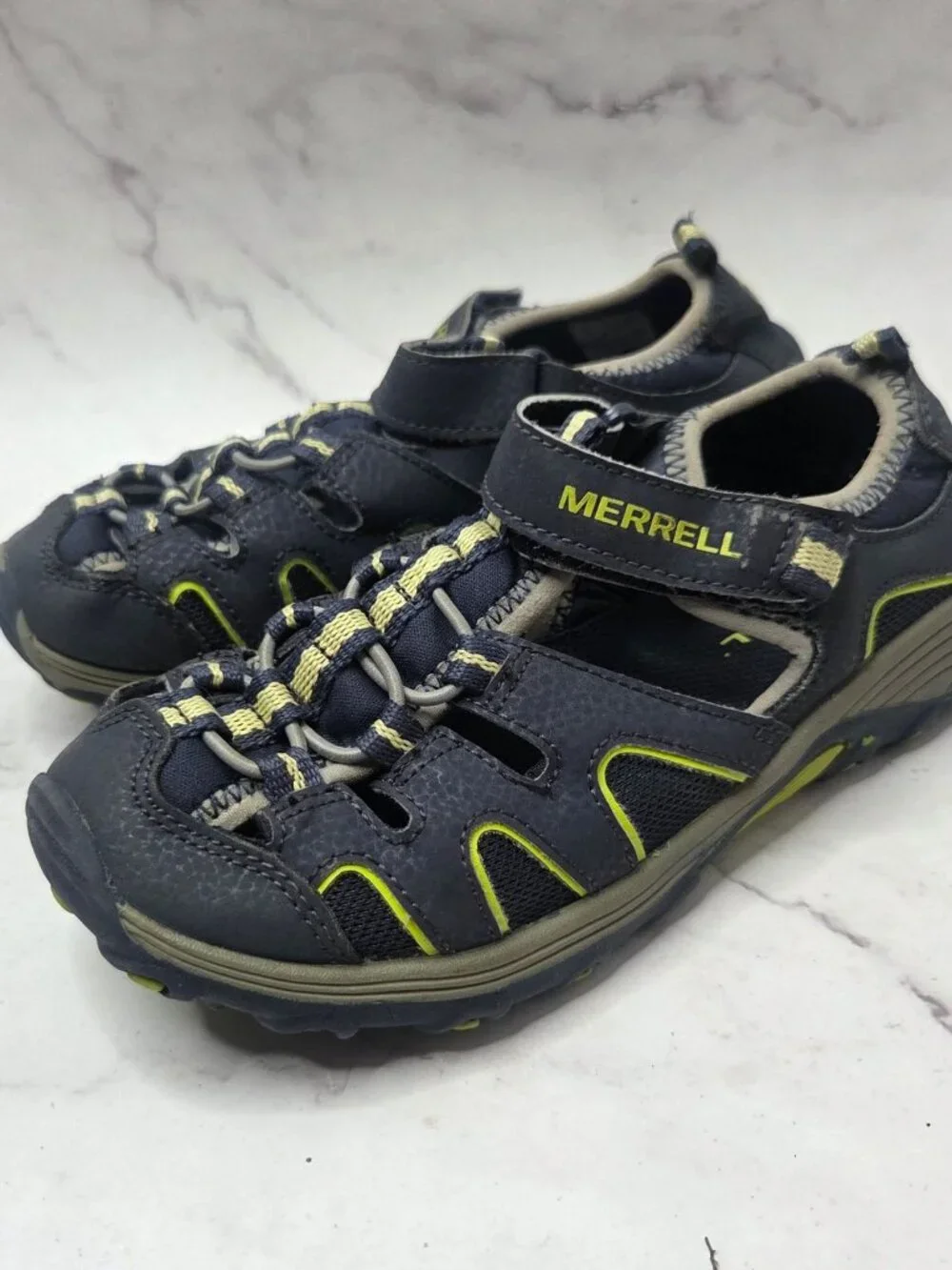 Merrell Hydro H2O Hiking Sandals Blue Closed Toe Waterproof Boys 1